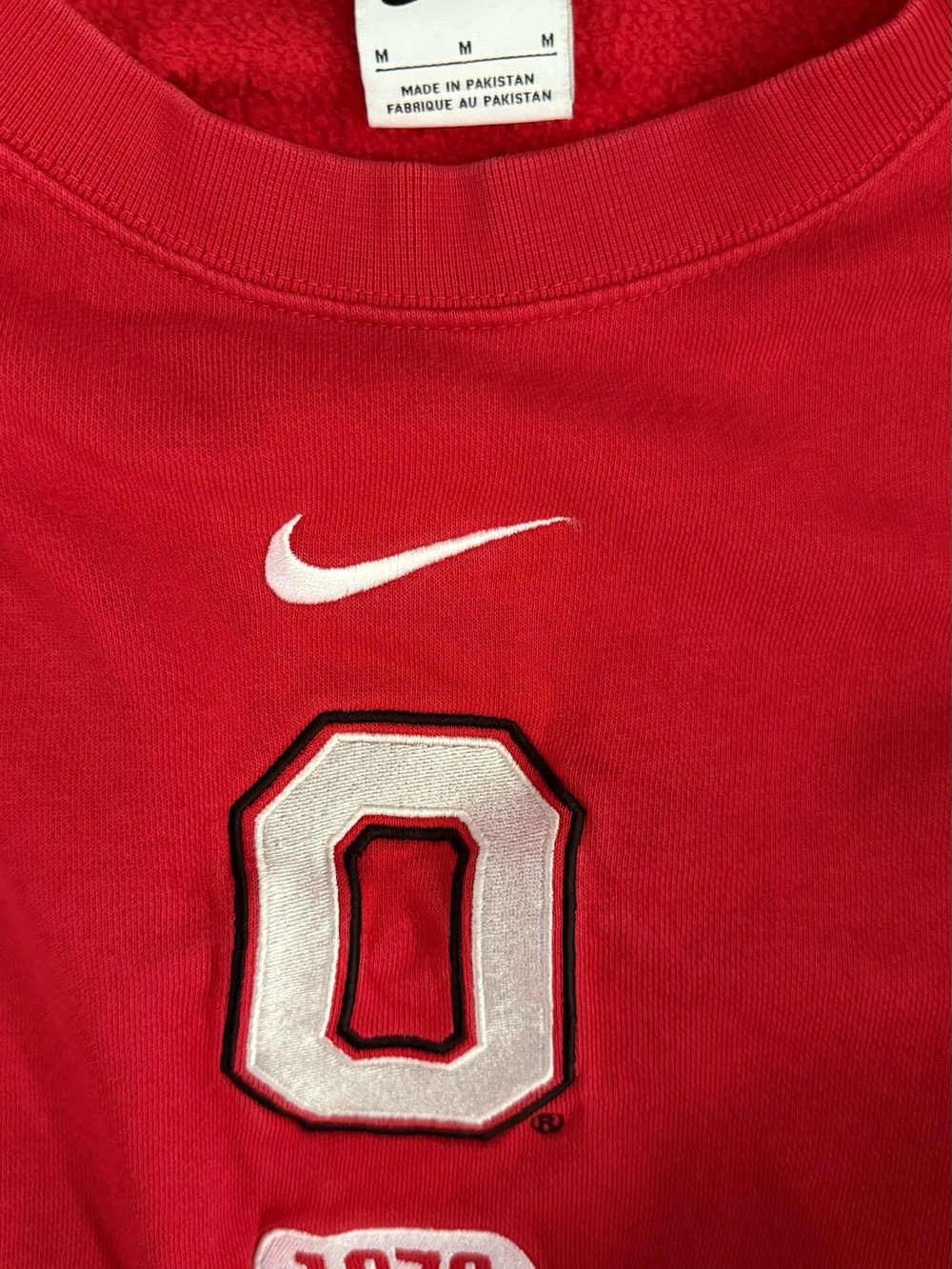 Nike Women’s Red Crewneck Sweatshirt with 'O' Patch - Picture 3 of 4